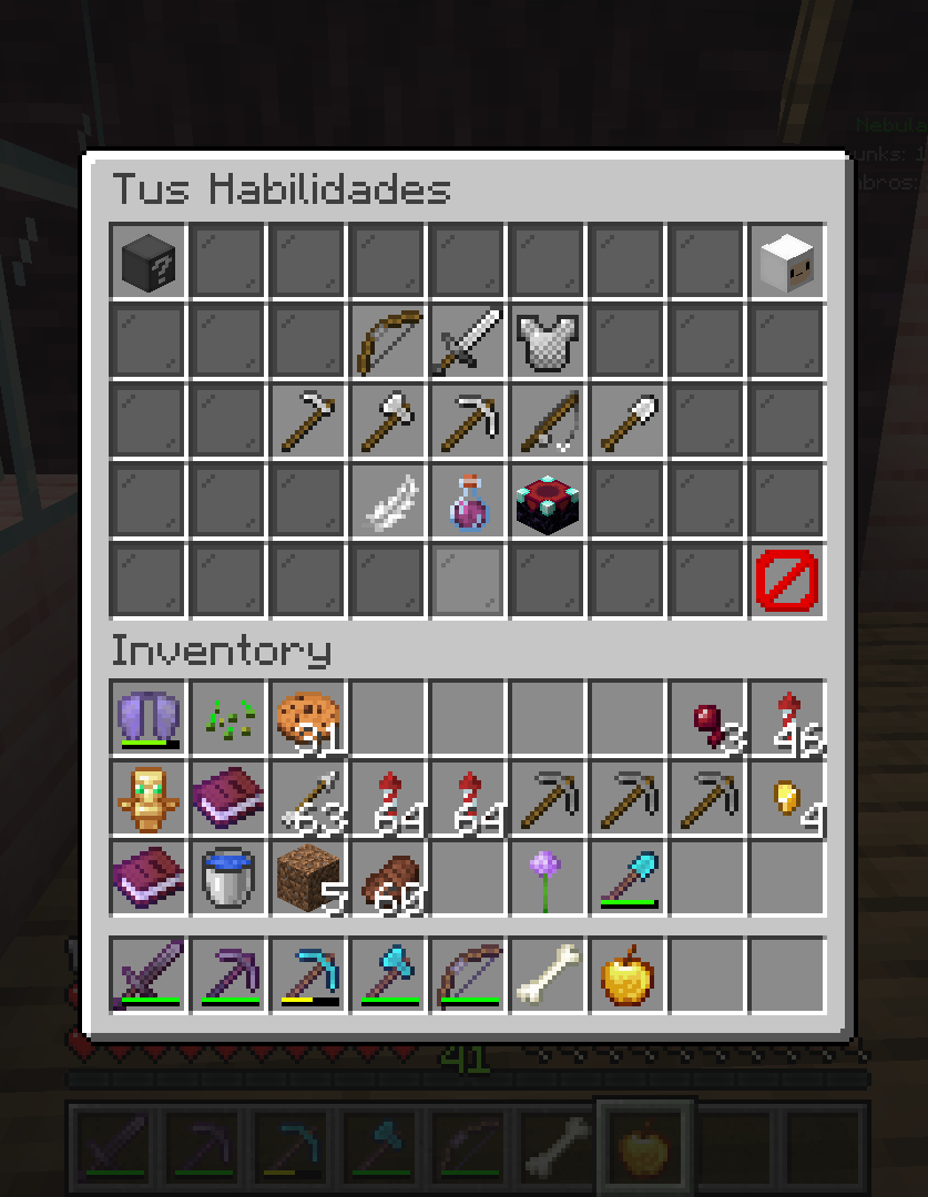 Menu de habilidades