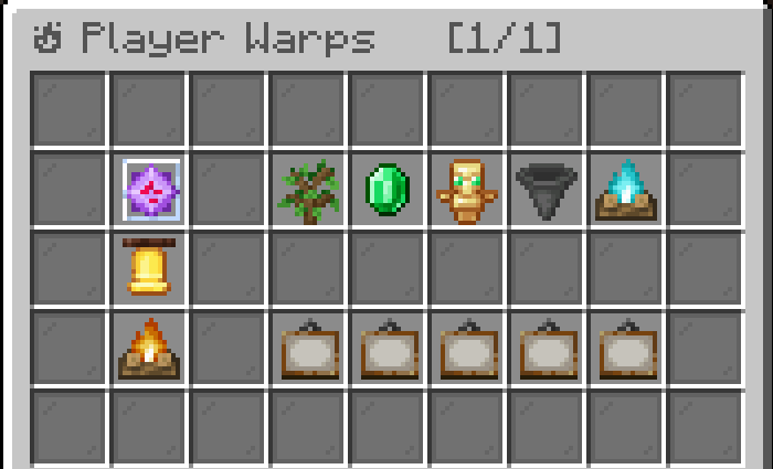 Player warp menu